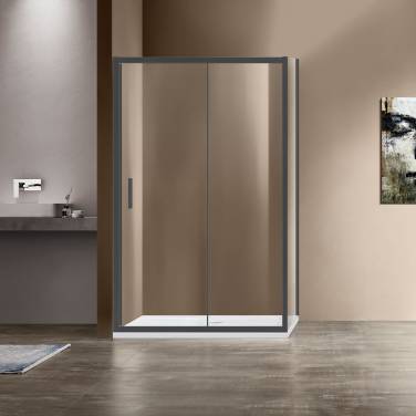 Vincea Garda VSR-1G9012CLGM, 1200*900, вороненая сталь, стекло прозрачное