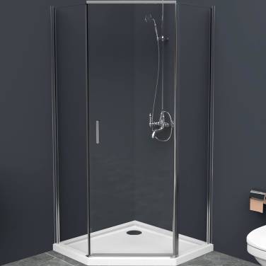 BelBagno Uno 100х100 UNO-195-P-1-100-C-Cr профиль Хром стекло прозрачное без поддона