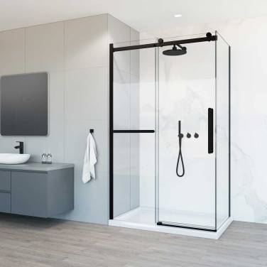 Vincea Como Soft VSR-1CS8012CLB, 1200*800, черный, стекло прозрачное