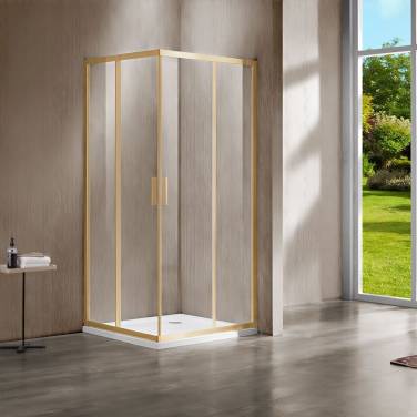 Vincea Garda VSS-1G8010CLG, 1000*800, брашированное золото, стекло прозрачное без поддона