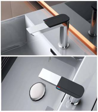 Boch Mann COMO CB XL для раковины, хром, ручка цвет черный, высокий BM9631