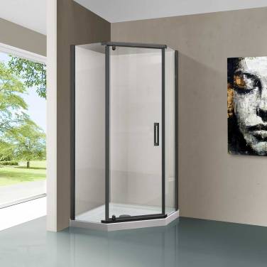 Vincea Stresa VSP-1S100CLGM, 1000*1000, вороненая сталь, стекло прозрачное