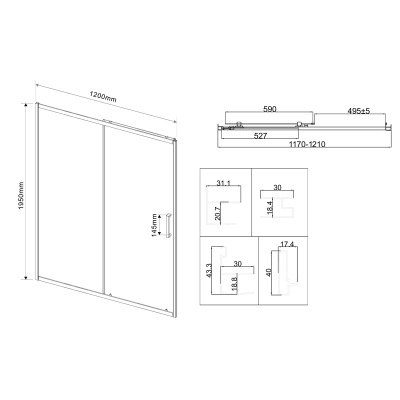 Vincea City VDS-5CT120CL, 1200, хром, стекло прозрачное