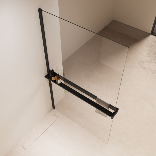 Vincea Walk-In VSW-1HR110CLB, 1100*2000, черный, стекло прозрачное