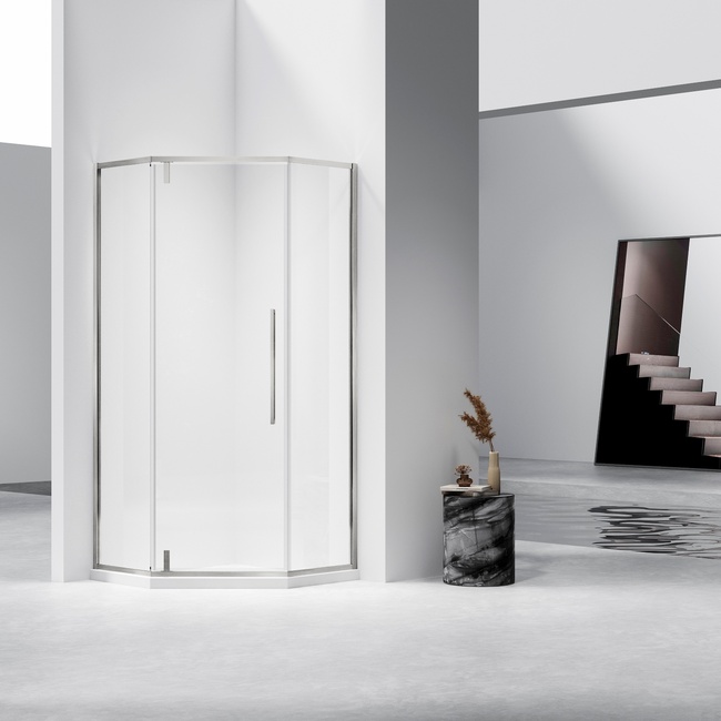 Vincea Слим-Н (Slim-N) VSP-4SN100CLBN, 1000*1000, брашированный никель, стекло прозрачное