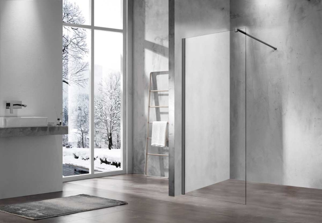 Vincea Walk-In VSW-1H100CLGM, 1000*2000, вороненая сталь, стекло прозрачное