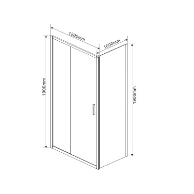 Vincea Garda VSR-1G1012CL, 1200x1000, хром, стекло прозрачное без поддона