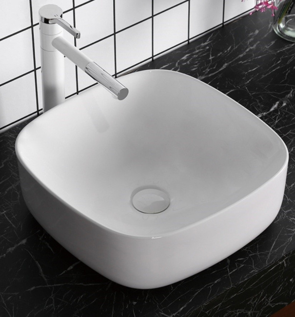 Ceruttispa CR0010 накладная, белая, квадратная 425х425х150