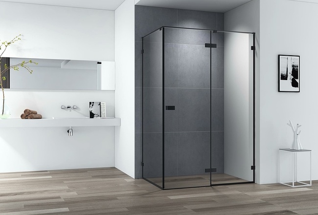 Cezares Bellagio 120x80 BELLAGIO-AH-1-120/80-C-NERO профиль Черный матовый стекло прозрачное без поддона