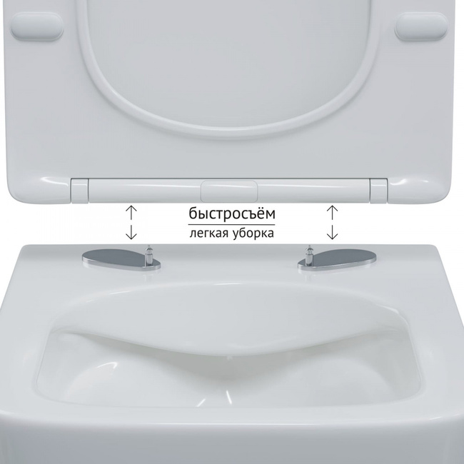 BERGES FLOE S Rimless 51 см, сиденье дюропласт Floe S Slim SO, микролифт, быстросъём(082134)