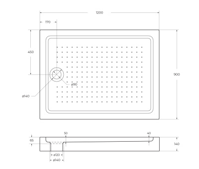 BelBagno TRAY-BB-AH-120/90-15-W