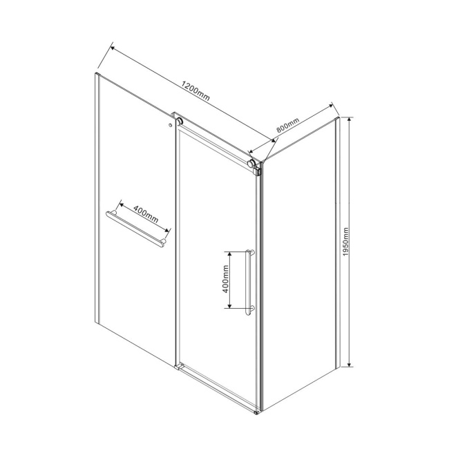 Vincea Como Soft VSR-1CS8012CLB, 1200*800, черный, стекло прозрачное