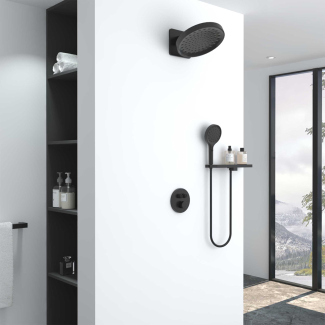 Vincea Inspire VSFW-3I22MT3RMB встраиваемый, термостатический, двухрежимный, черный