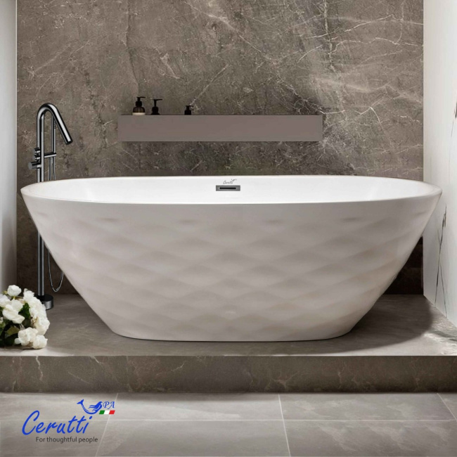 Ceruttispa TONIA170 (1700x750) отдельностоящая, белая, со сливом-переливом