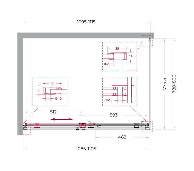BelBagno SOFT_CLOSE-2-AH-1-110/80-C-Cr