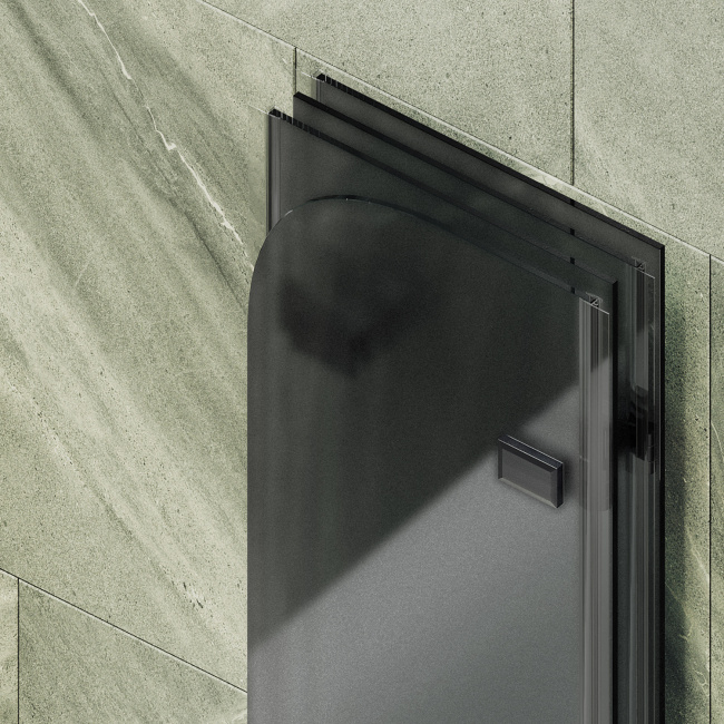 MaybahGlass складная 4 секции 1400*980 Стекло 6 мм Графит матовый (MGV-589-6)