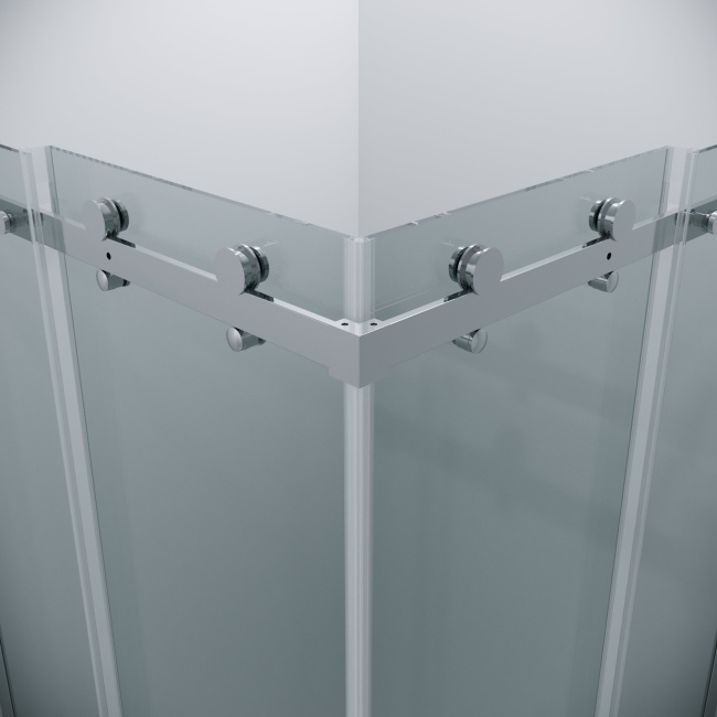 Grossman 300.K33.04.1010.10.00 Classic (100*100*195) квадрат,раздвижн,хром,стекло прозрачное, 2 места без поддона