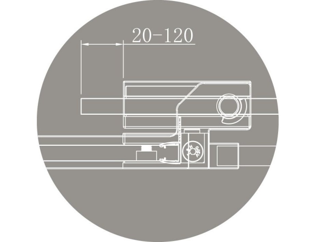Cezares Slider (SLIDER-B-1-70/80-BR-Cr) профиль хром/стекло бронзовое