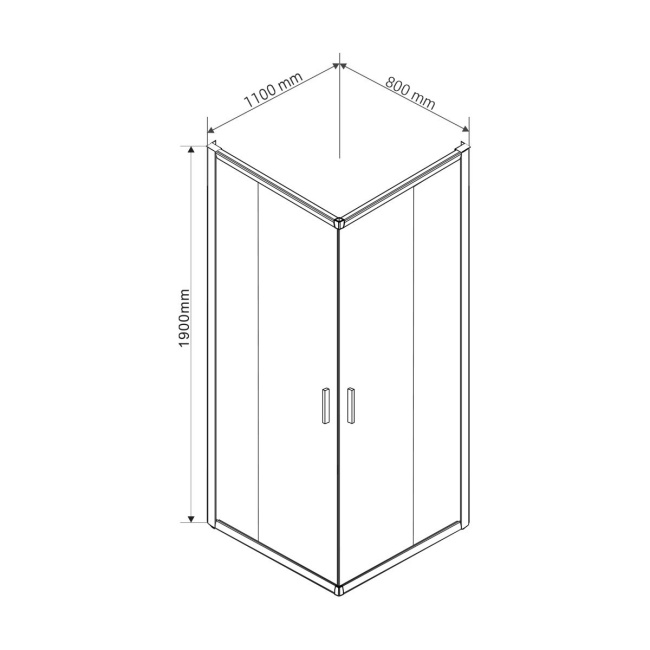 Vincea Garda VSS-1G8011CLB, 1100*800, черный, стекло прозрачное без поддона