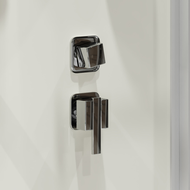 Niagara Standart ST90/15Q (90х90х215) квадрат,поддон 15см,распашная,проф.белый,3 места