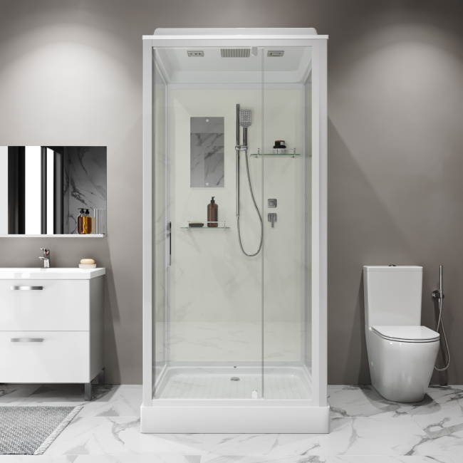 Niagara Standart ST90/15Q (90х90х215) квадрат,поддон 15см,распашная,проф.белый,3 места