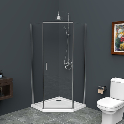 BelBagno Uno 100х100 UNO-195-P-1-100-C-Cr профиль Хром стекло прозрачное без поддона
