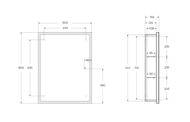 BelBagno SPC-GRT-600/800-1A-LED-TCH