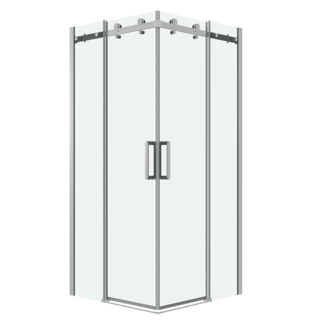 Grossman 300.K33.04.1010.10.00 Classic (100*100*195) квадрат,раздвижн,хром,стекло прозрачное, 2 места без поддона