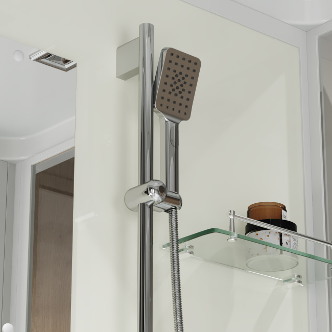 Niagara Standart ST90/15Q (90х90х215) квадрат,поддон 15см,распашная,проф.белый,3 места