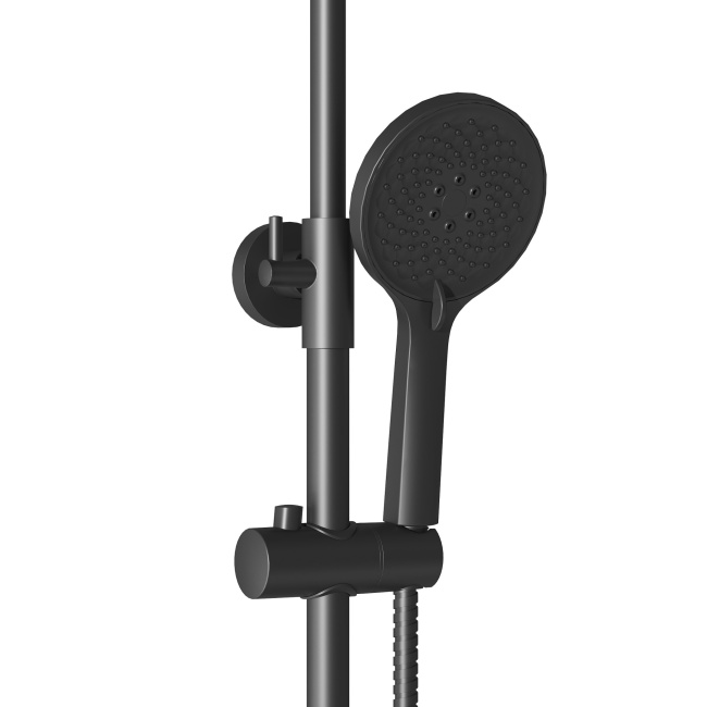 Grossman Galaxy 500.K35.01.210 с верхним душем, ручной лейкой и смесителем, черный матовый