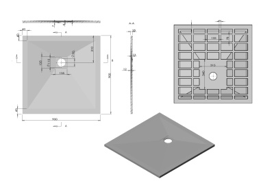 Vincea VST-4SR9090G, 900x900, серый