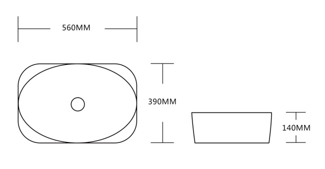 Ceruttispa CR2691 накладная, черный матовый, овальная 560х390х140