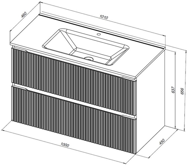 Aquanet Джейн 100 мисти грин с раковиной Flat