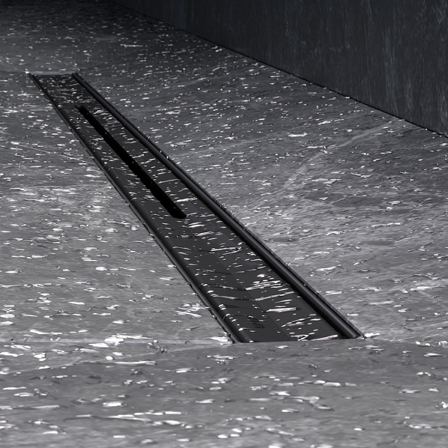 Am.Pm MasterFlow 80 W01SC-S11-080-05BM с Черной матовой решеткой Slim line