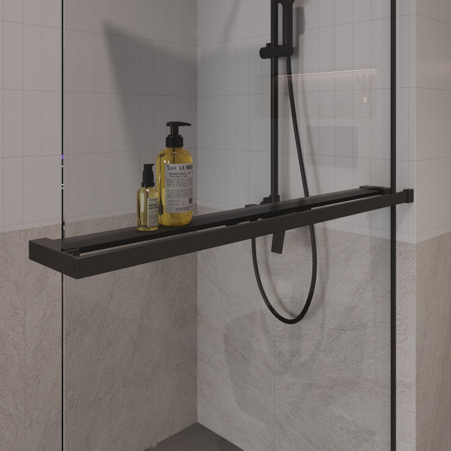 Niagara Nova NG-670-90ВLACK (90*195) черный матовый, стекло прозрачное,1 место