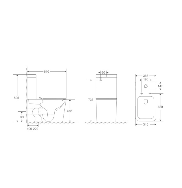 Grossman GR-4418MSQ (610х365х825) безободковый,смыв торнадо,белый матовый с тонкой крышкой,2 места