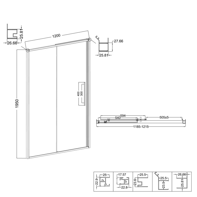Niagara Nova NG-85-12TB (120*195) черный матовый, стекло тонированное, 1 место