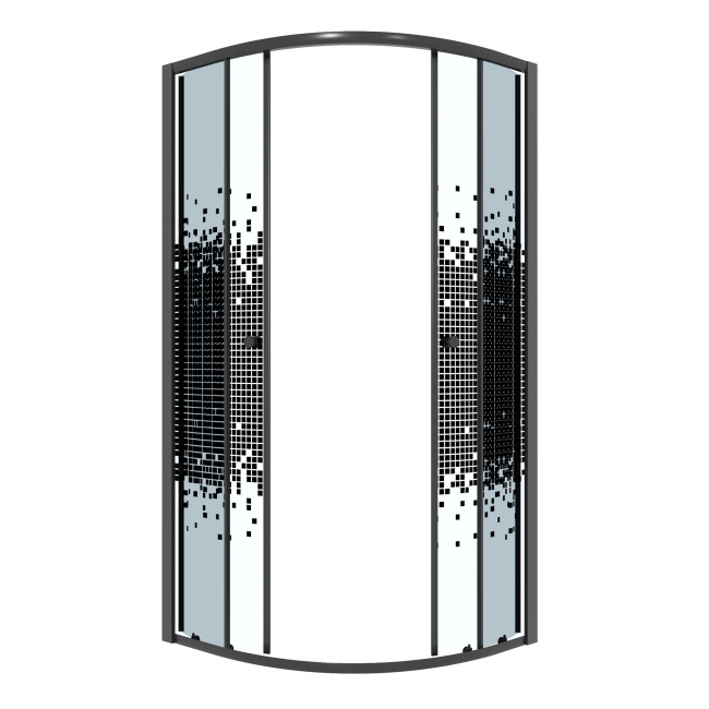 Niagara Eco NG-1007-14BLACK (90х90х190) четверть круга,раздвижное,черный,стекло мозаика,1 место, без поддона в комплекте