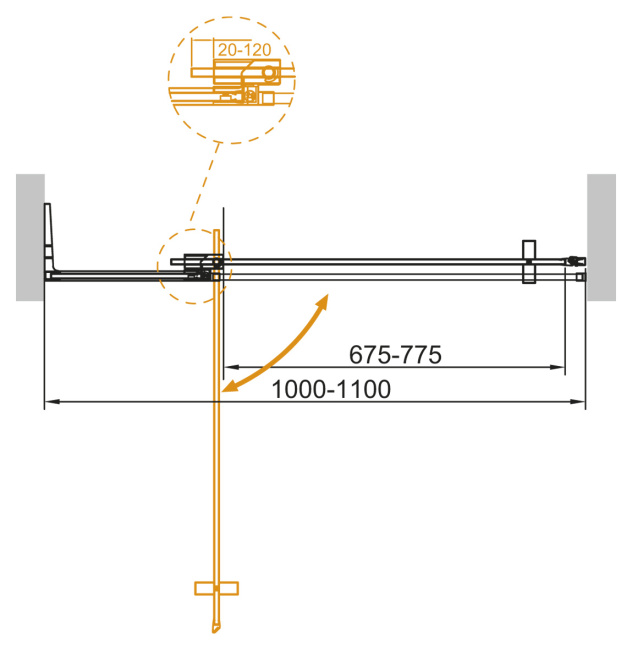 CEZARES SLIDER-B-1-100/110-BR-GM