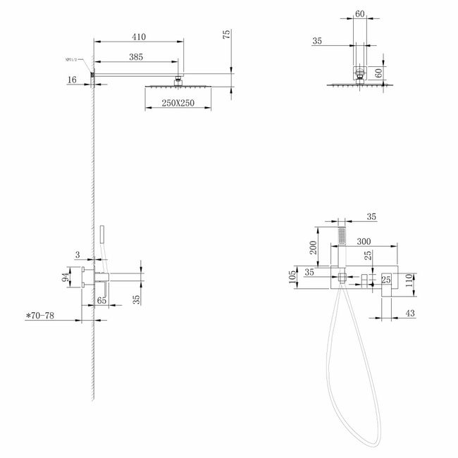 ABBER Daheim AF8218NG скрытого монтажа без излива, никель