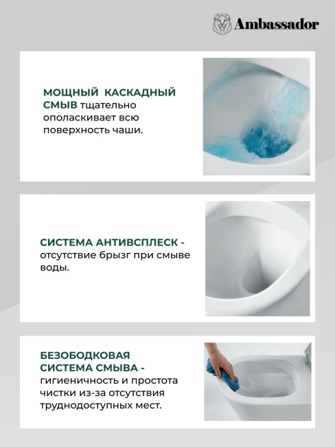 Ambassador Ritz 233K19003RS (530*360*350) подвесной безободковый, 2 места