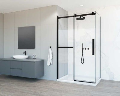 Vincea Como Soft VSR-1CS8012CLB, 1200*800, черный, стекло прозрачное