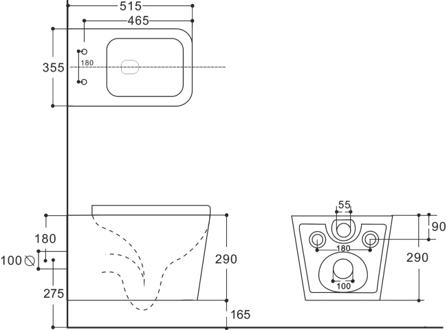 Aquanet Rimless Tavr 2.0 W LX-1907