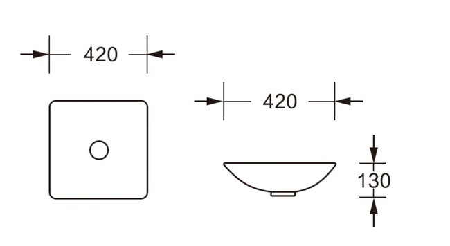 Ceruttispa CR7034D накладная, белая, квадратная 420х420х130