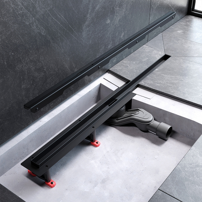 Am.Pm MasterFlow 80 W01SC-S11-080-05BM с Черной матовой решеткой Slim line