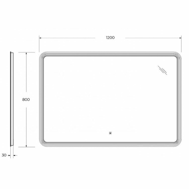 Cezares Duet 120 CZR-SPC-DUET-1200-800-LED-TCH с подсветкой с лазерной гравировкой и сенсорным выключателем