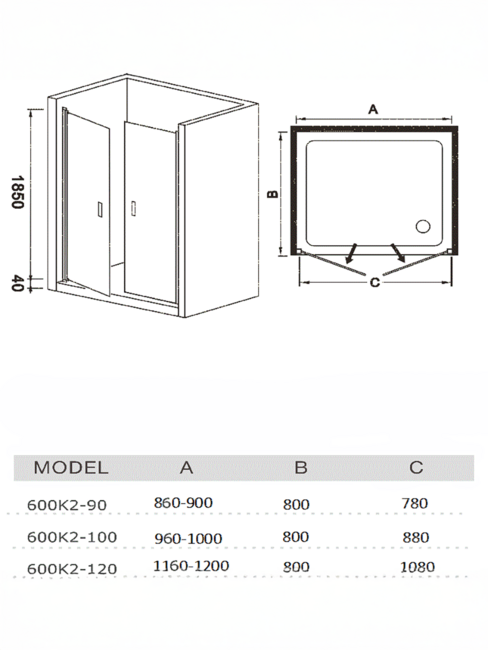 WeltWasser WW600 K2 120 10000002736 профиль Хром стекло прозрачное