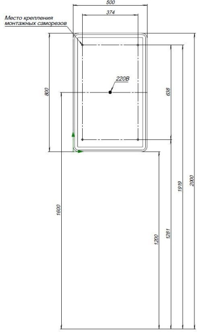 Aquanet Оптима 50 с LED подсветкой