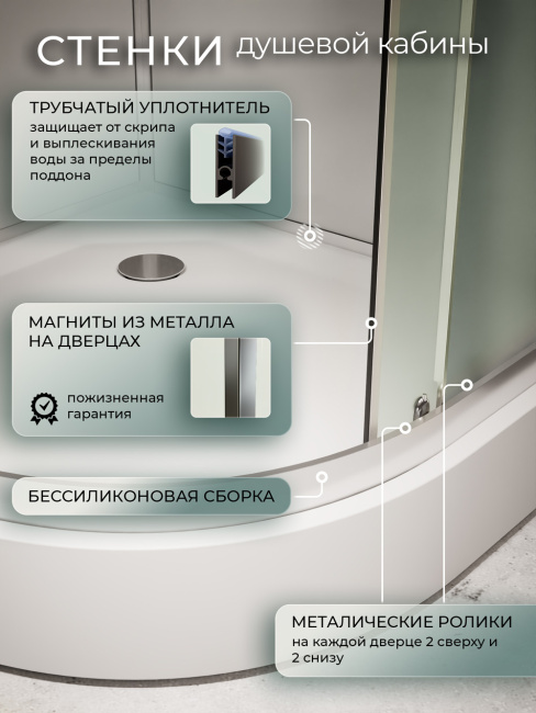 Frank F411L М Brilliant левосторонняя низкий поддон б/к Без крыши матовое стекло